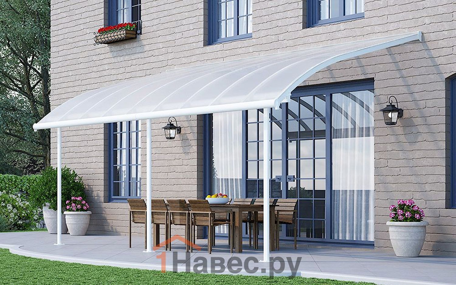 Терраса из поликарбоната расширенная